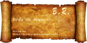 Bródi Rupert névjegykártya
